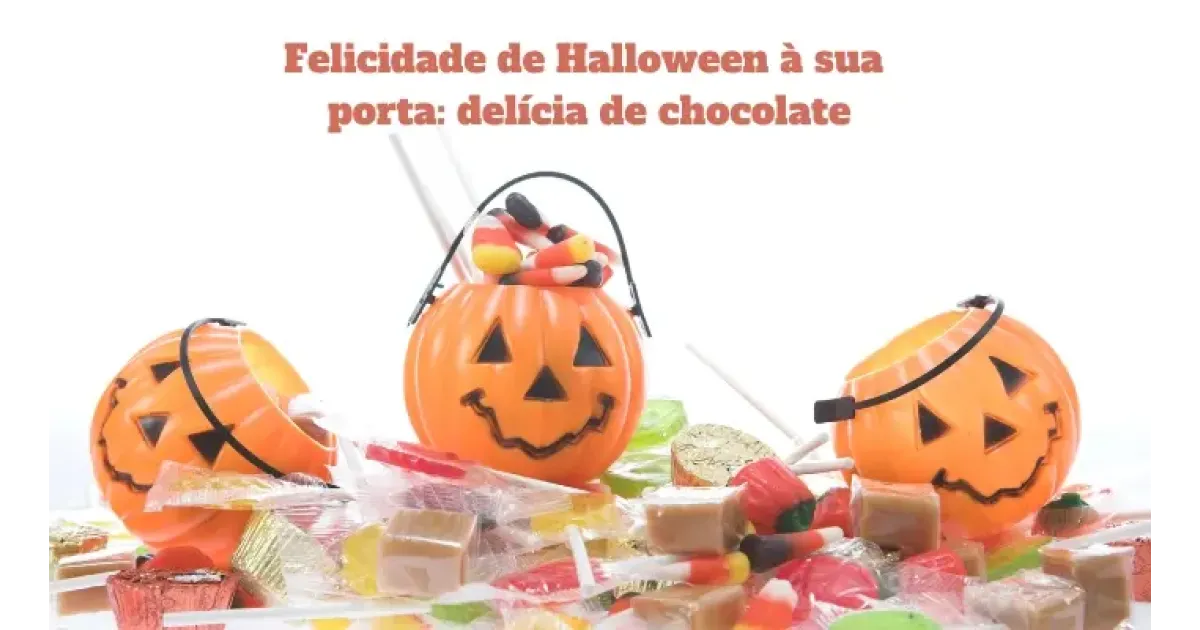 Felicidade de Halloween à sua porta: delícia de chocolate