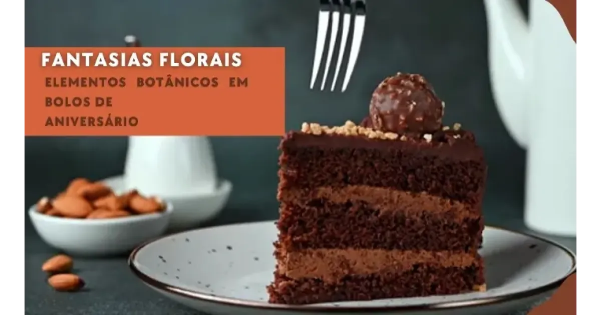 Elementos botânicos de fantasias florais em bolos de aniversário