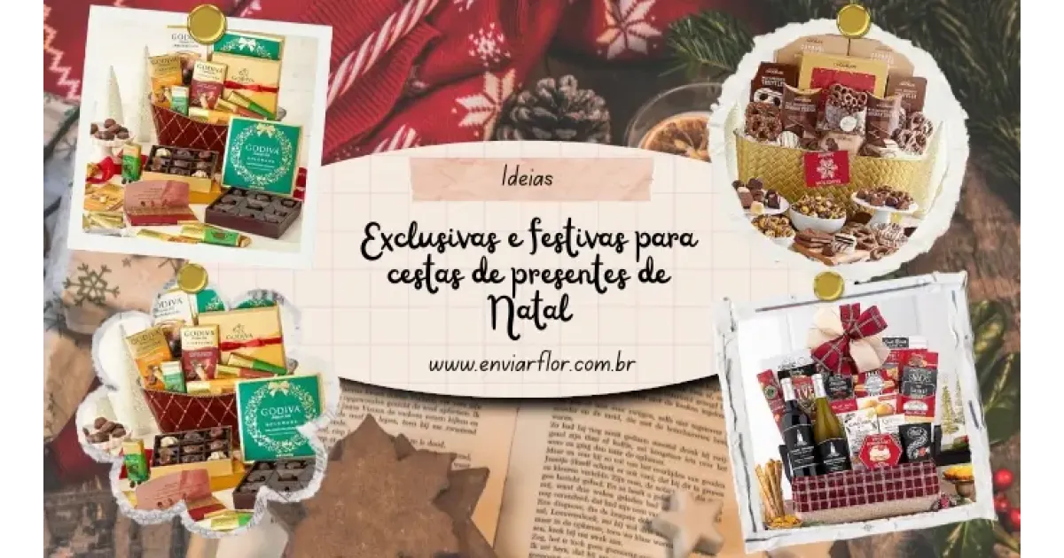 Idéias exclusivas e festivas para cestas de presentes de Natal