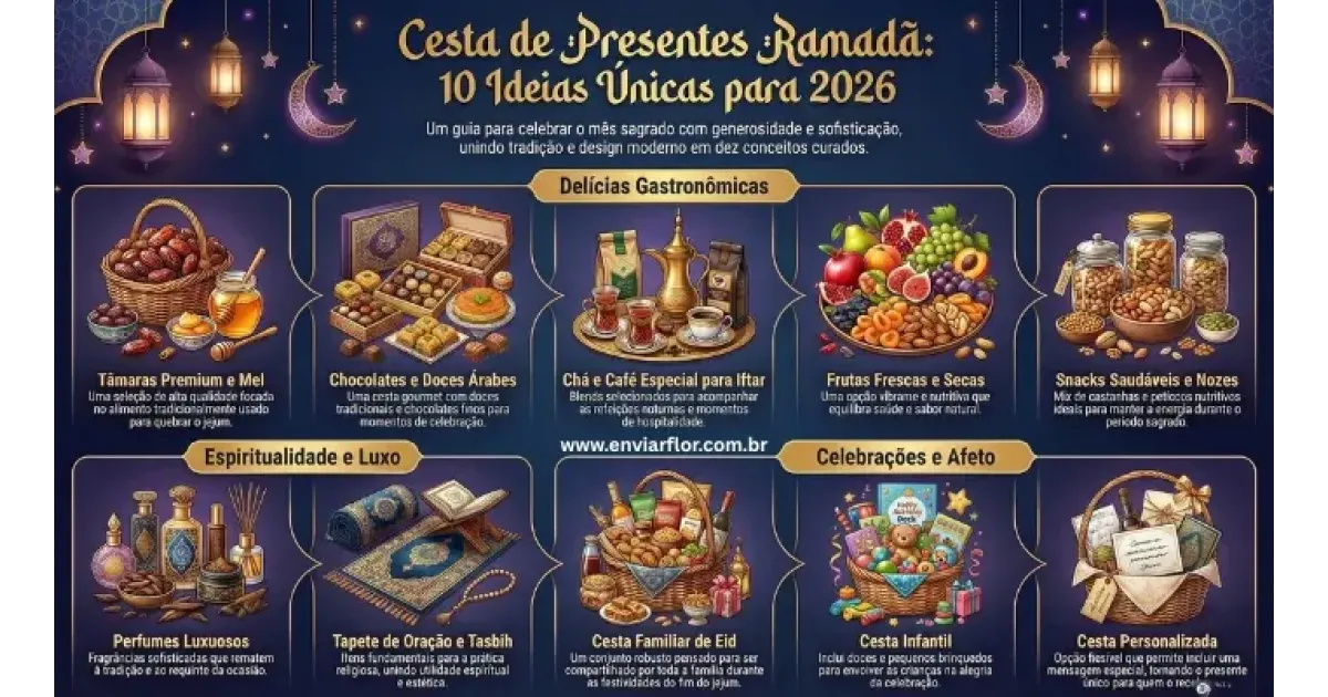 Cesta de Presentes Ramadã: 10 Ideias Únicas 2026