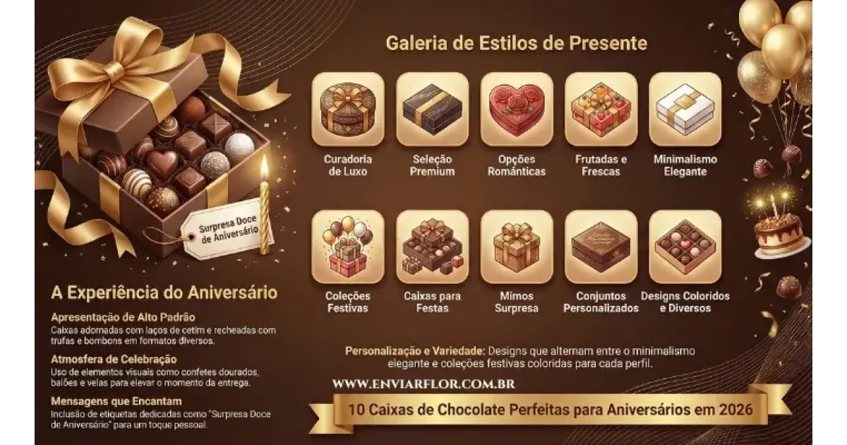 Principal 10 Caixas de Chocolate de Aniversário Perfeitas para Surpreender em 2026