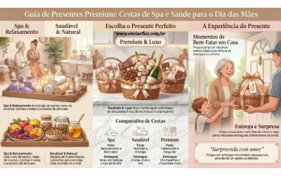 Cestas para o Dia das Mães: Guia de Hampers Premium de Spa e Saúde