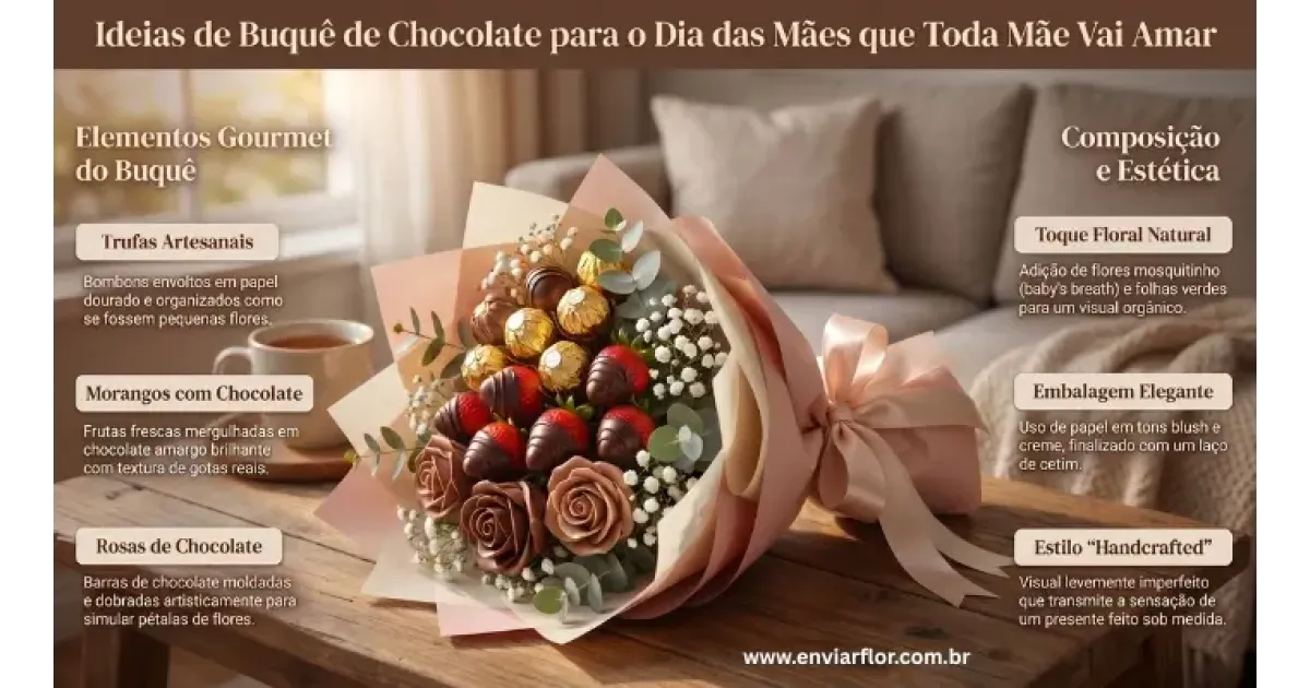 Ideias de Buquê de Chocolate para o Dia das Mães que Toda Mãe Vai Amar
