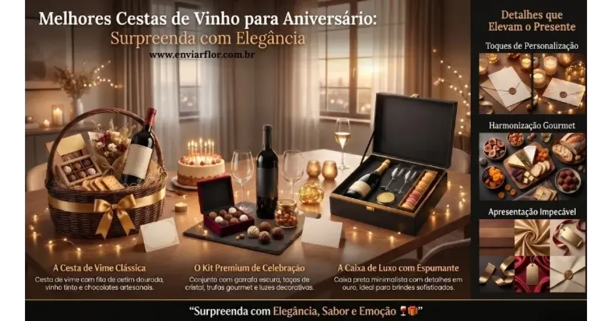 Melhores Cestas de Vinho para Aniversário que Vão Surpreender