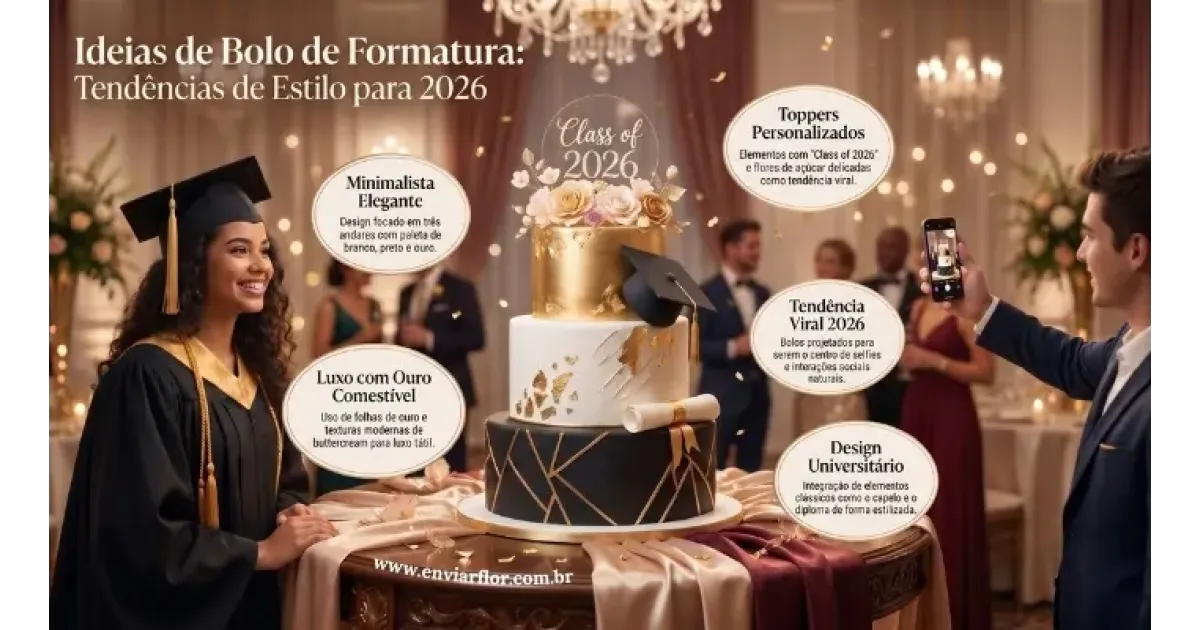 Ideias de Bolo de Formatura para Celebrar com Estilo em 2026