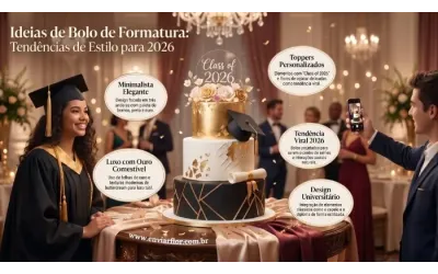 Ideias de Bolo de Formatura para Celebrar com Estilo em 2026