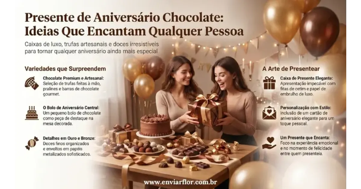 Presente de Aniversário Chocolate: Ideias Que Encantam Qualquer Pessoa