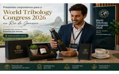 Presentes corporativos para o World Tribology Congress 2026 no Rio de Janeiro