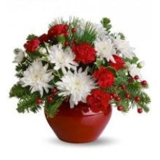 Arranjo vermelho e branco