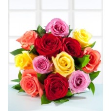 12 Rosas Coloridas - Bolo