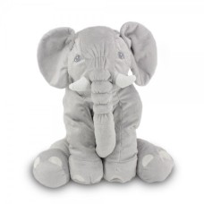 Almofada de elefante de pelúcia cinza de 60 cm