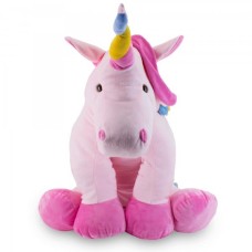 Plush Unicorn 65 cm - Almofada rosa com detalhes coloridos