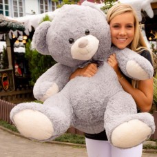 Urso de pelúcia de 90 cm - Eitor com laço cinza