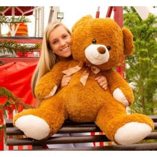 Urso de pelúcia de 90 cm - Eitor com laço marrom