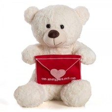 Urso de Pelúcia Sentado de 30 cm - Carta com Pérola Amor
