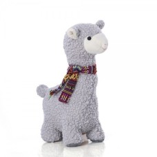 Lhama de pelúcia de 30 cm - Com cacto bordado cinza