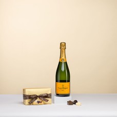 Champanhe Veuve Clicquot e Godiva Ballotin