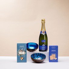 Conjunto de presente Pommery Brut Champagne & Apero P'tit Pot Blue Pearl