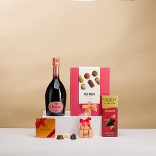 Champanhe rosé Ruinart com trufas e chocolates