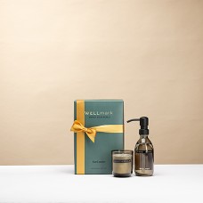 Sabonete líquido para as mãos e vela perfumada Wellmark em caixa de presente de luxo