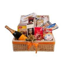 Cesta de presente de feriado de indulgência com champanhe