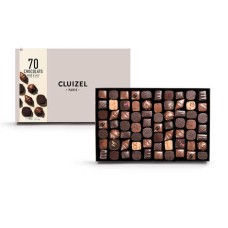 Conjunto de 70 chocolates amargos e ao leite da Cluizel