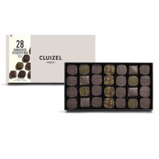 Caixa com 28 ganaches de chocolate amargo da Cluizel