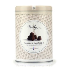 Trufas de chocolate em lata vintage