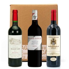 Caixa com 3 vinhos de Bordeaux
