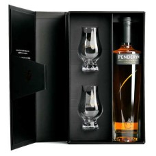 Caixa de uísque Madeira Penderyn com 2 copos