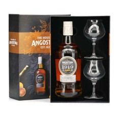 Caixa de presente de rum Angostura 1919 com 2 copos