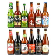 Caixa de presente com 12 cervejas europeias