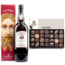 Vinho do Porto Tinto Ferreira Tawny e caixa de chocolate Michel Cluizel.