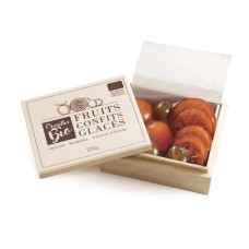Fruta orgânica glaceada - Caixa de madeira (caixa de 220g)