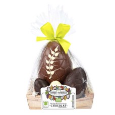 Caixa de ovos de chocolate orgânico e de comércio justo