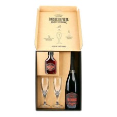 Caixa com 1 Pousse Rapire, 1 Vin Sauvage Brut e 2 taças