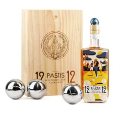 Caixa de presente Pastis 12/12 e 3 bolas de petanca