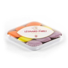 Caixa com 9 mini calissons frutados "Fe" Leonard Parli (lata de 55g)