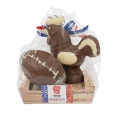 Cesta de rugby de chocolate ao leite