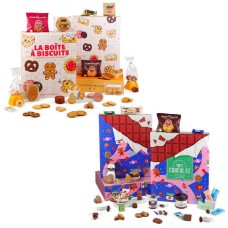 Conjunto com 2 Calendários do Advento de Chocolate + Caixa de Biscoitos