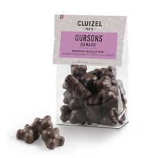 Pacote de ursinhos de marshmallow cobertos com chocolate amargo Cluizel (pacote de 135g)
