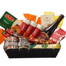 Cesta de presente belga com um chocolate Gouden Carolus Classic de brinde.