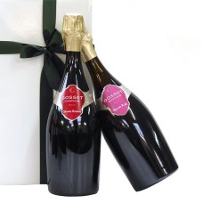 Gosset Grande Reserve e Rosé embalados juntos para presente.