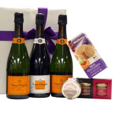 Trio de Veuve Clicquot e Foie Gras como presente