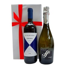 Espumante italiano e um vinho italiano de alta qualidade como presente