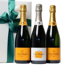 Trio Veuve Clicquot Brut e Demi-Sec como presente