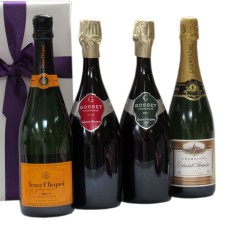 Quatro vezes melhores bolhas Veuve Clicquot Gosset e E. Roussin