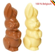 Duo de coelhinhos risonhos de chocolate Callebaut 12 cm M, W
