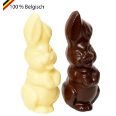 Duo de coelhinhos risonhos de chocolate Callebaut 12 cm L, P