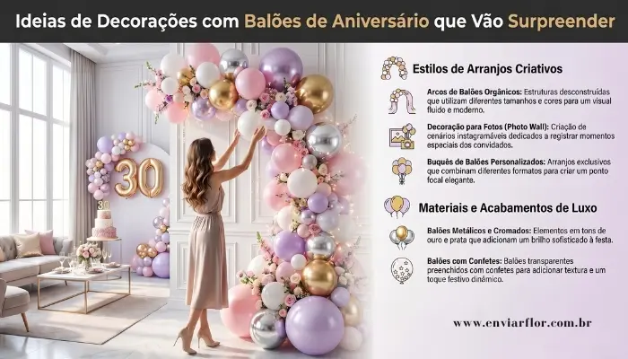 Ideias de Decorações com Balões de Aniversário que Vão Surpreender